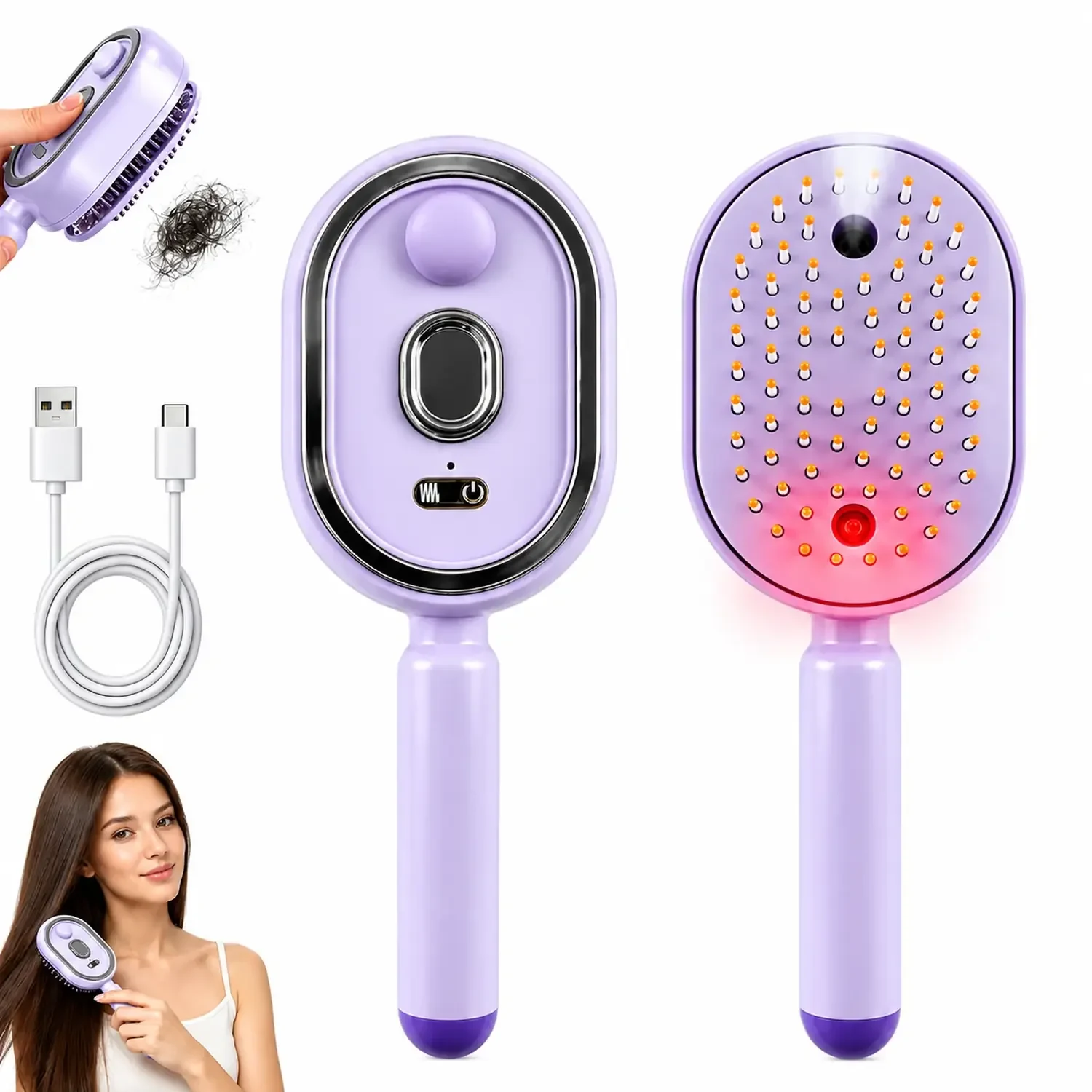 5-in-1 Electric Spray Retractable Air Cushion Comb | Salon-Grade Scalp Therapy & Detangling Brush